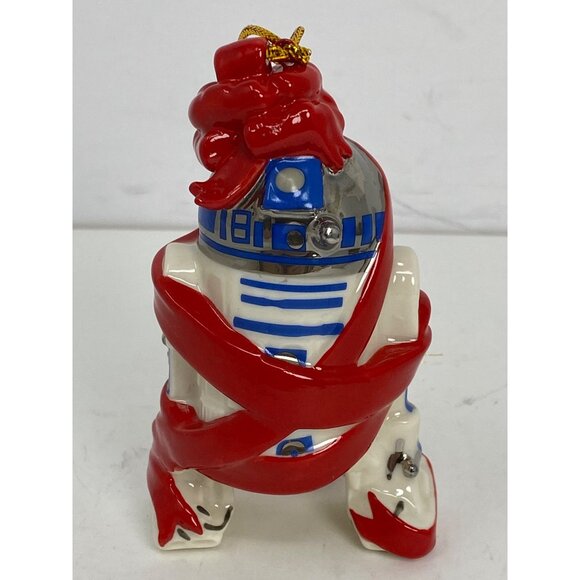 Disney Lenox R2-D2 Star Wars Droid Porcelain 4" Ornament Red Bow Christmas - Picture 2 of 8